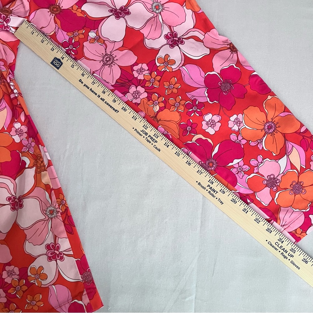 Talbots Perfect Crop Pants Floral Pink and Orange Size 10 - Picture 5 of 9